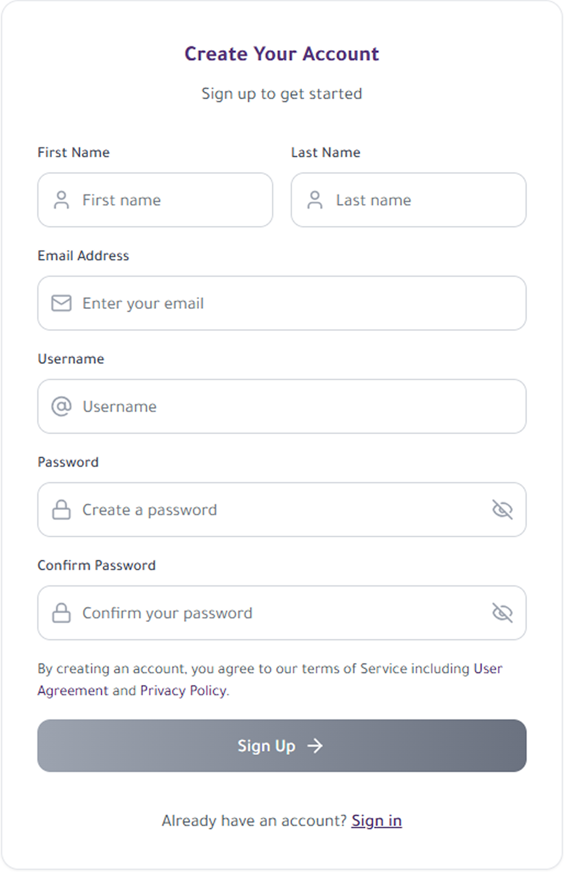 registration form